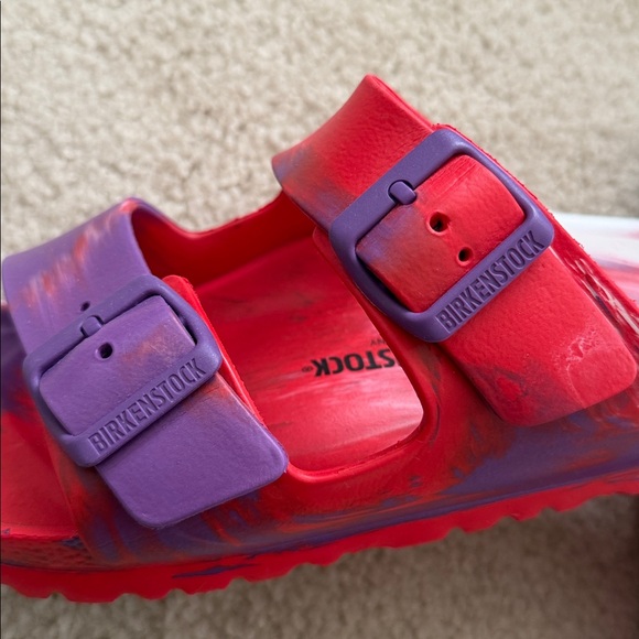 Birkenstock Red and Purple Sandals , women’s 10 , men’s 8. - Picture 4 of 6